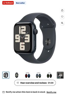 Apple Watch SE in Midnight with Midnight Sport Band